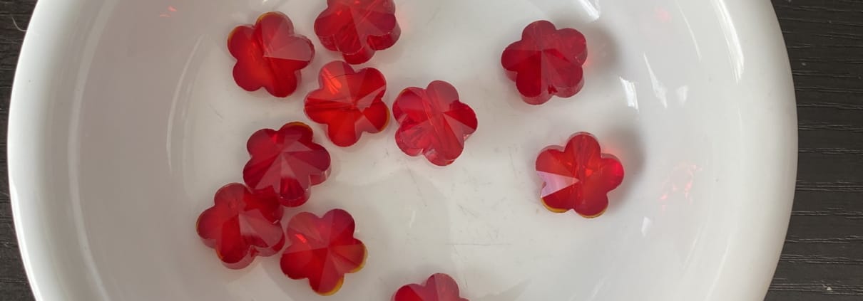 Glass Flowers - Light Red