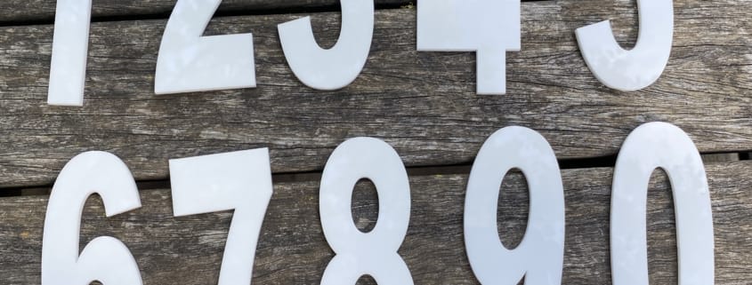 Numbers - Arial White 100mm