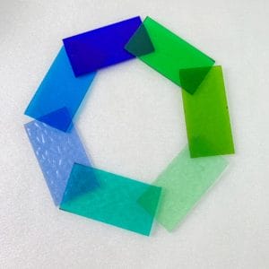 7 pieces mixed blue and greens