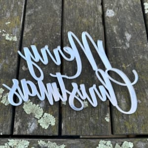 MM540 - Xmast Text 1 - Mirrored acrylic reverse