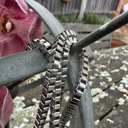 4MM BOX Silver 40cm