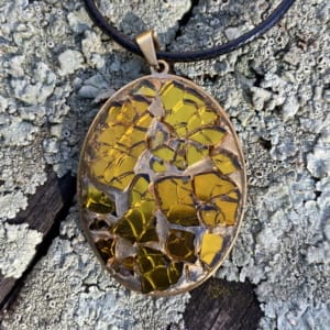 JA011-PEN Molten Gold - Oval - Moss