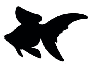 Vector,Drawing,Silhouette,Of,A,Goldfish