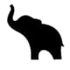 Elephant,Black,Silhouette,Isolated,On,White,Background,,Abstract,Art,Illustration