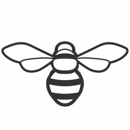 Bee,Outline,Black,Icon.,Clipart,Image,Isolated,On,White,Background