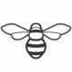 Bee,Outline,Black,Icon.,Clipart,Image,Isolated,On,White,Background