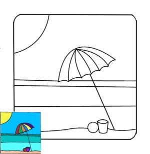 MM1600 - Beach Umbrella with example