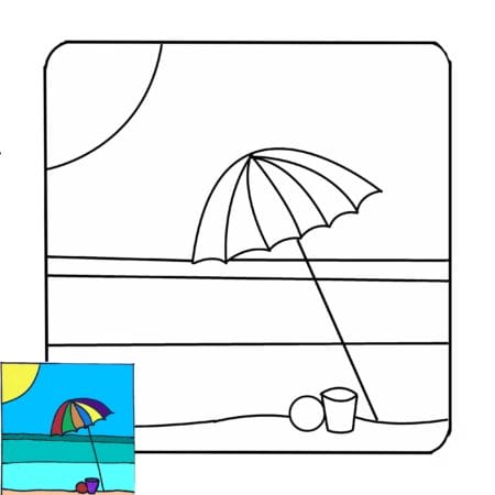 MM1600 - Beach Umbrella with example