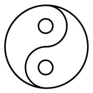 Yin,Yang,Icon,On,White,Background