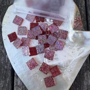 Red Sparkle 15x15mm